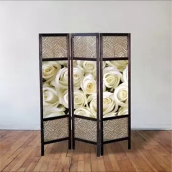 Ширма "Белые розы", 150 × 160 см