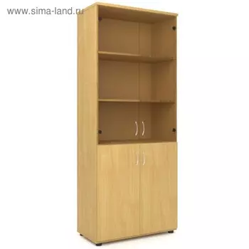 Шкаф для документов, 798х418х1960 мм, тонированное стекло, бук