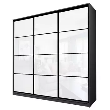 Шкаф-купе Max-МШ-23-6-27/2-222, 26666002300 мм, цвет графит / стекло белое