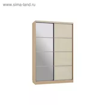 Шкаф-купе "Рио 2-600 с зеркалом", 1200x600x2300, Дуб сонома/крем