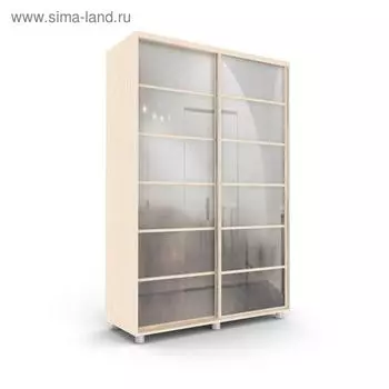 Шкаф-купе Стильный зеркало Венге светлый/Белый 1400х600х2300