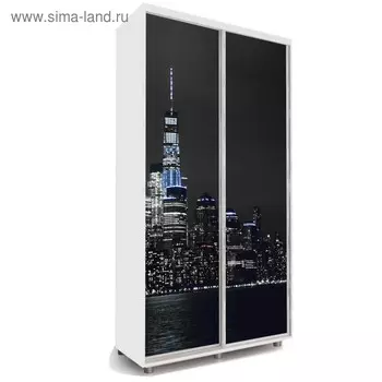 Шкаф-купе Яркий-22 1600х600х2300 Белый/Мегаполис 4