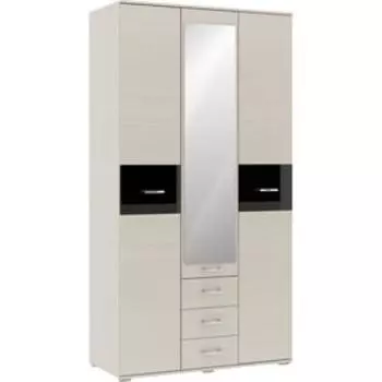 Шкаф «Сити 3», 12005402272 мм, цвет сосна карелия / чёрный глянец