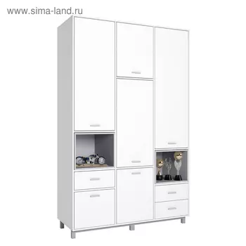 Шкаф трехсекционный Polini kids Mirum 2335, белый/серый