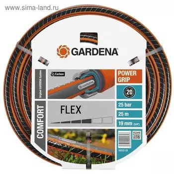 Шланг, ПВХ, d = 19 мм (3/4"), L = 25 м, армированный, 3-слойный, GARDENA FLEX