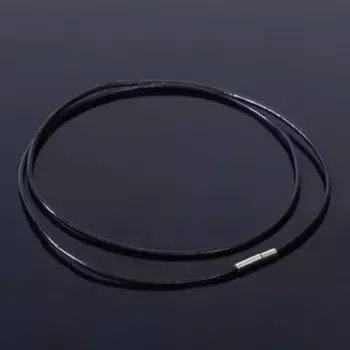 Шнурок кожаный, 50см, d=1мм, цвет чёрный