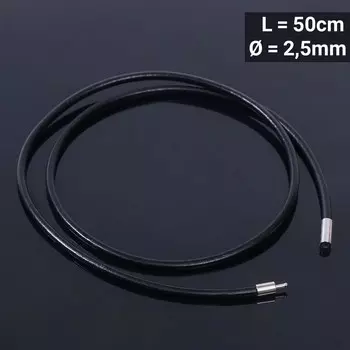 Шнурок кожаный d=2,5 мм, 50 см, цвет чёрный
