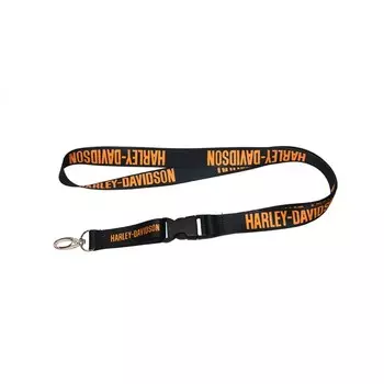 Шнурок MTP для ключей Harley-Davidson, чёрно-оранжевый