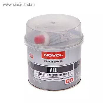 Шпатлёвка алюминиевая Novol ALU 750 г + отвердитель 1162