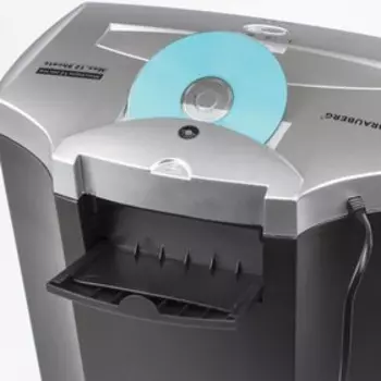 Шредер BRAUBERG S12 (Р-4), фрагменты 4х35 мм, 12 листов, скрепки, скобы, пл.карты, CD, 25 л 486393