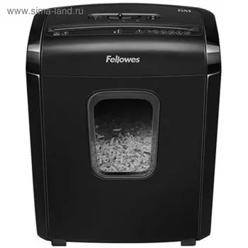 Шредер Fellowes PowerShred 6M (P-4),фрагменты 4x12мм,6 листов одн,скрепки,скобы,пл.карты,13л