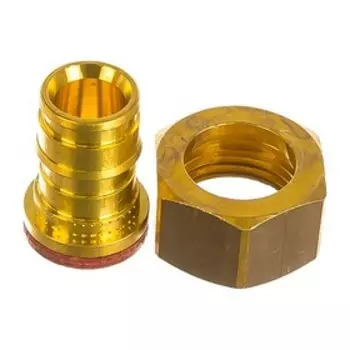 Штуцер Uponor 1023014, PEX, d=16 мм х 1/2", с накидной гайкой, латунь