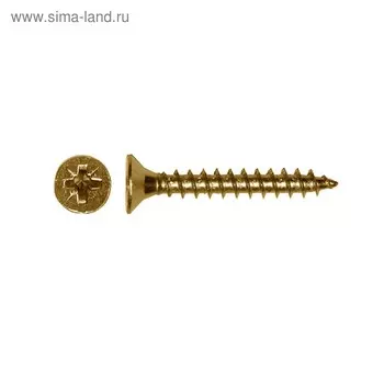 Шуруп по дереву Steelrex, потай, шлиц Pz, жёлтый цинк 3,5х30, 15 000 шт.