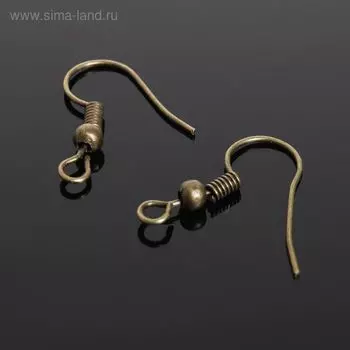 Швензы для сережек-крючки с бусиной (набор 5 пар), бронз