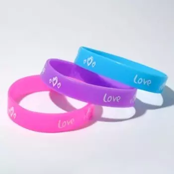 Силиконовый браслет Love, набор 3 шт. МИКС, 5.7 см
