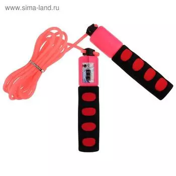 Скакалка спортивная ONLYTOP, 2.8 м, регулируемая, со счётчиком, цвет МИКС