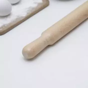 Скалка деревянная с ручками, 364 см, рабочая часть 19,5 см, бук