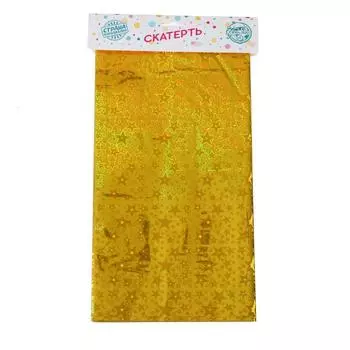Скатерть «Голография» звёзды, 137 183 см, цвет золото