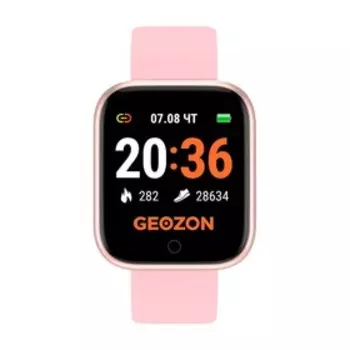 Смарт-часы Geozon Sprinter G-SM11PNK, 1.3"/TFT, уведомления, пульсоксиметр, 150мАч, розовые