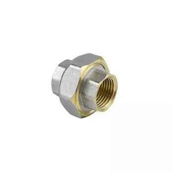 Соединитель Aquasfera 9012-02, американка, 3/4", внутренняя/внутренняя резьба, никел. латунь
