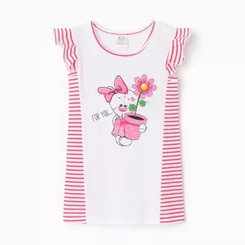 Сорочка для девочки, цвет белый, рост 110 см