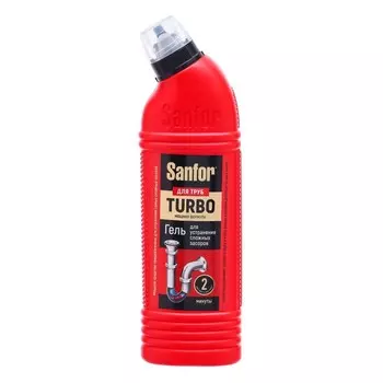 Средство для очистки канализационных труб SANFOR Turbo, 500 гр