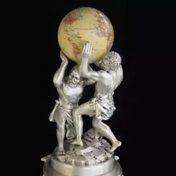 Статуэтка "Атланты и Земной шар", бежевый, 57 × 24 × 27 см