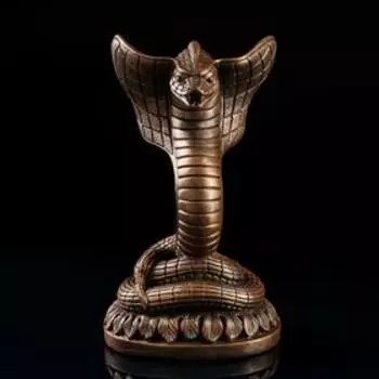 Статуэтка "Кобра", коричнево-золотистая, гипс, 16х19х34 см