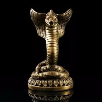 Статуэтка "Кобра", золотистая, гипс, 16х19х34 см