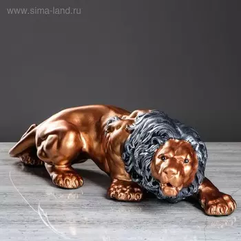 Статуэтка "Лев", цвет бронзовый, 56х16х16 см