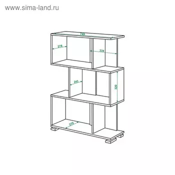 Стеллаж «СЛ-5-3», 750 280 1060 мм, цвет карамель / шамони