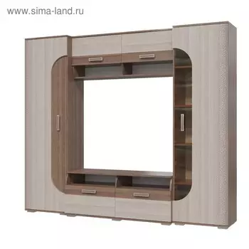 Стенка ПАЛЬМИРА 2300х430х1955 Ясень шимо темный/светлый