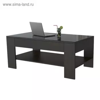 Стол журнальный BeautyStyle 26, 1100х600х465, Венге/Стекло черное