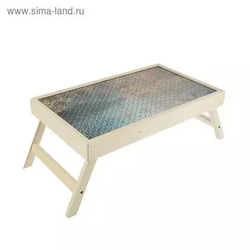 Столик для завтрака "Металл" стеклянная поверхность 50х30см