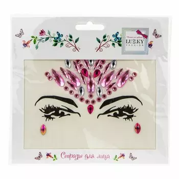 Стразы для лица Lukky Fashion, Розовая Роза, 16,5 15,5 см