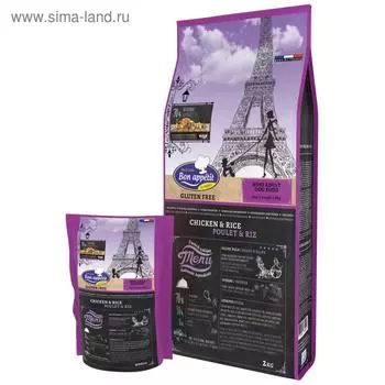 Сухой корм Bon appetit dog adult mini chicken & rice для собак, курица/рис, 400 г