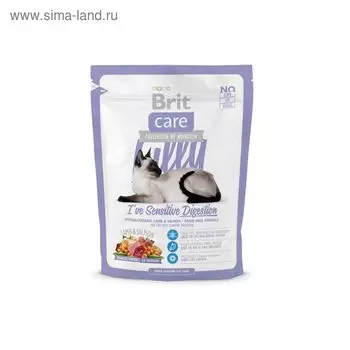 Сухой корм Brit Care Cat Lilly Sensitive Digestion для кошек с чувствительным пищеварением, 400 г