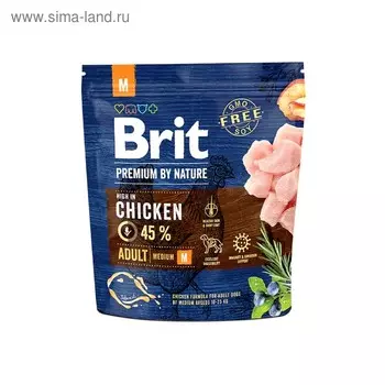 Сухой корм Brit Premium by Nature Adult M для собак, средних пород, 1 кг