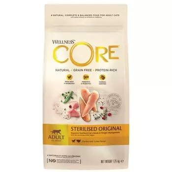 Сухой корм CORE для стерилизованных кошек, курица/индейка, 1,75 кг