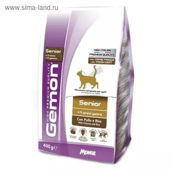 Сухой корм Gemon Cat для пожилых кошек, с курицей и рисом, 400 г