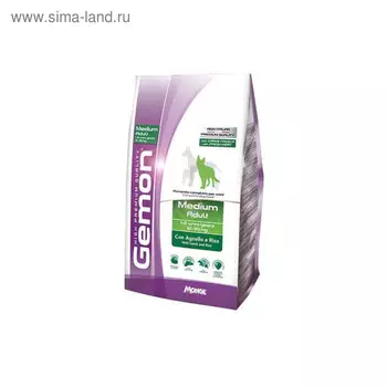Сухой корм Gemon Dog Medium для взрослых собак средних пород, ягненок/рис, 15 кг.