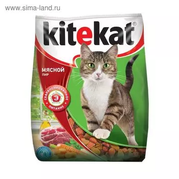 Сухой корм KiteKat «Мясной пир» для кошек, 350 г
