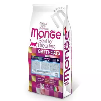 Сухой корм Monge Cat BWild LOW GRAIN для кошек, низкозерновой, анчоусы, 10 кг