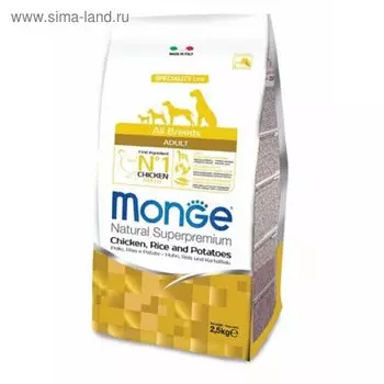 Сухой корм Monge Dog Speciality для собак, курица/рис/картофель, 12 кг.