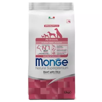 Сухой корм Monge Dog Speciality Line Monoprotein Puppy &amp; Junior говядина/рис 2,5кг