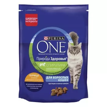 Сухой корм Purina One "Природа здоровья" для кошек, курица, 180 г