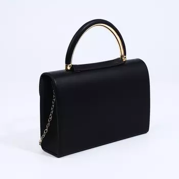 Сумка-клатч на клапане, цвет чёрный
