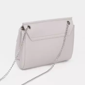 Сумка-мессенджер Miss Bag на застёжке, длинная цепь, цвет бежевый
