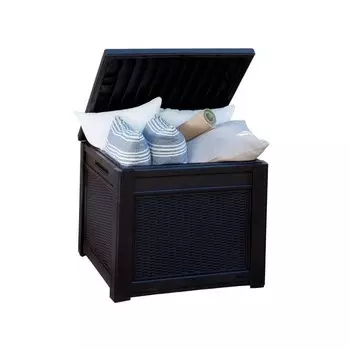 Сундук, 71 × 72 × 59 см, синий, «CUBE Rattan»