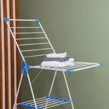 Сушилка для белья напольная, 130×50×95 см, рабочая длина 8 м, окрашенная, цвет МИКС